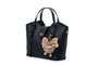 Lucky Bees Bolsa de Hombro Celeste Black, Bolso Elegante de Cuero de Polivinilo para Mujer, Accesorio de Moda Versátil y Sofisticado